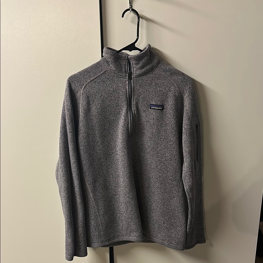 Patagonia Gray Zip Up Sweater with High Collar